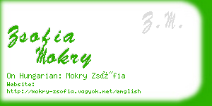 zsofia mokry business card